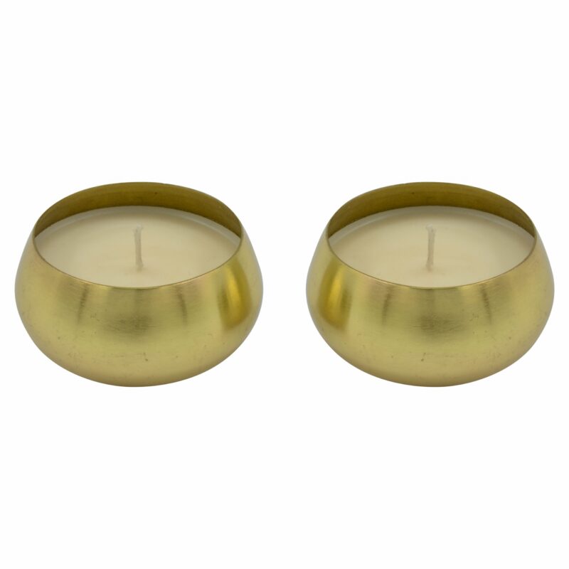Small Metal Bowl Candle - Image 3