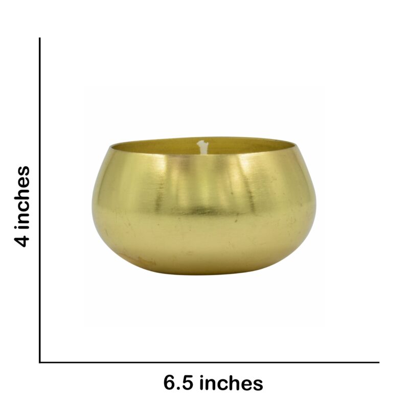 Small Metal Bowl Candle - Image 2